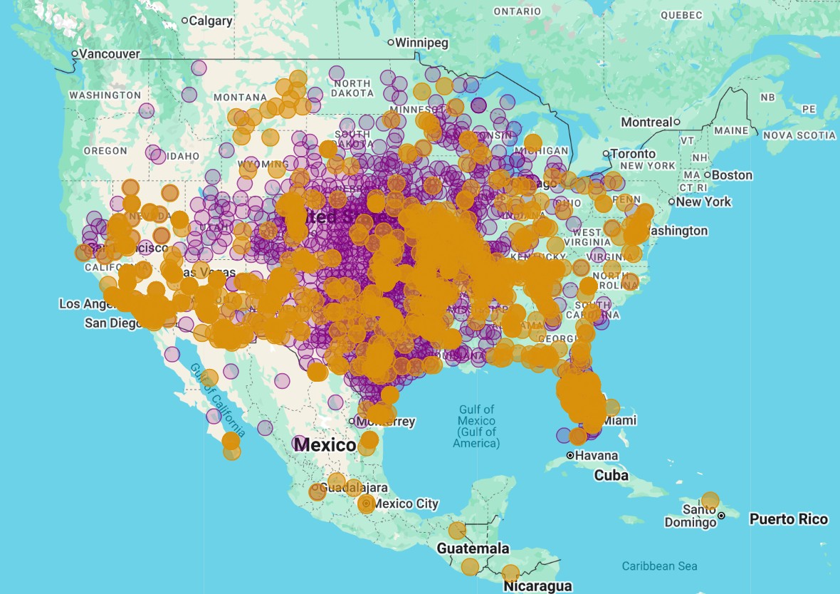 Range Map for Dainty Sulphur Butterfly