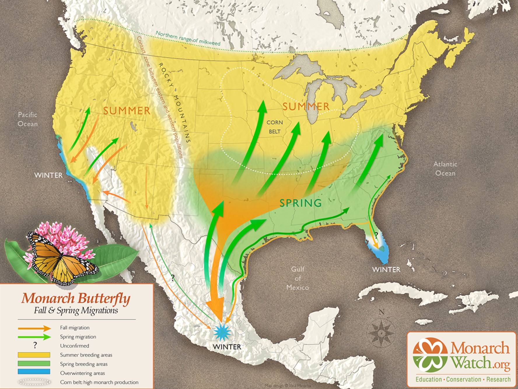 Range Map for Monarch Butterfly