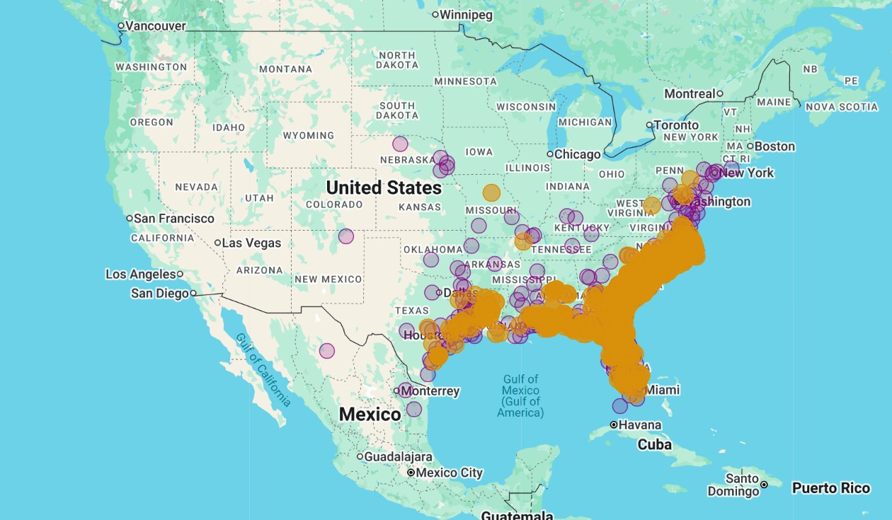 Range Map for Palamedes Swallowtail