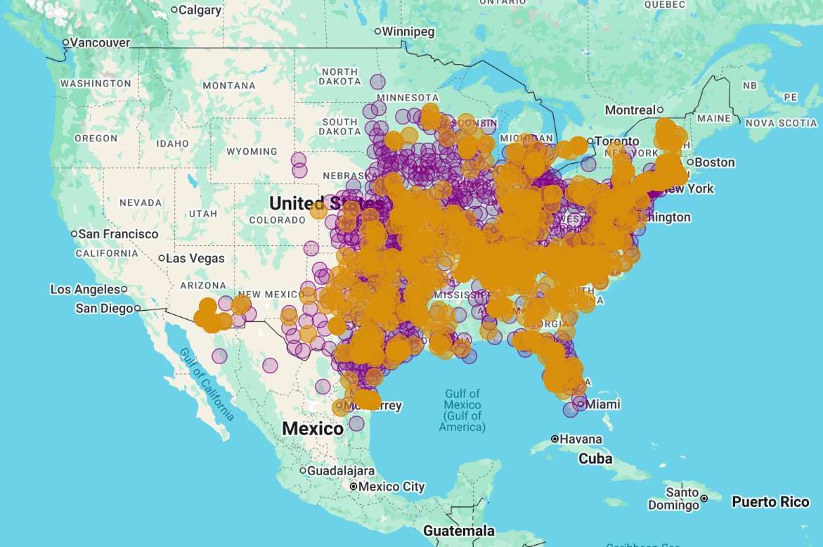 Range Map for Tawny Emperor