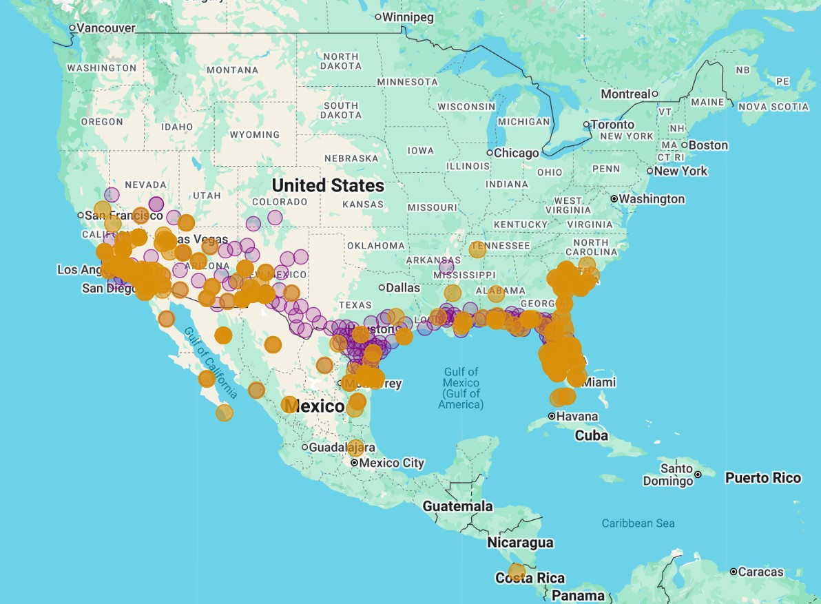 Range Map for White Checkered-Skipper